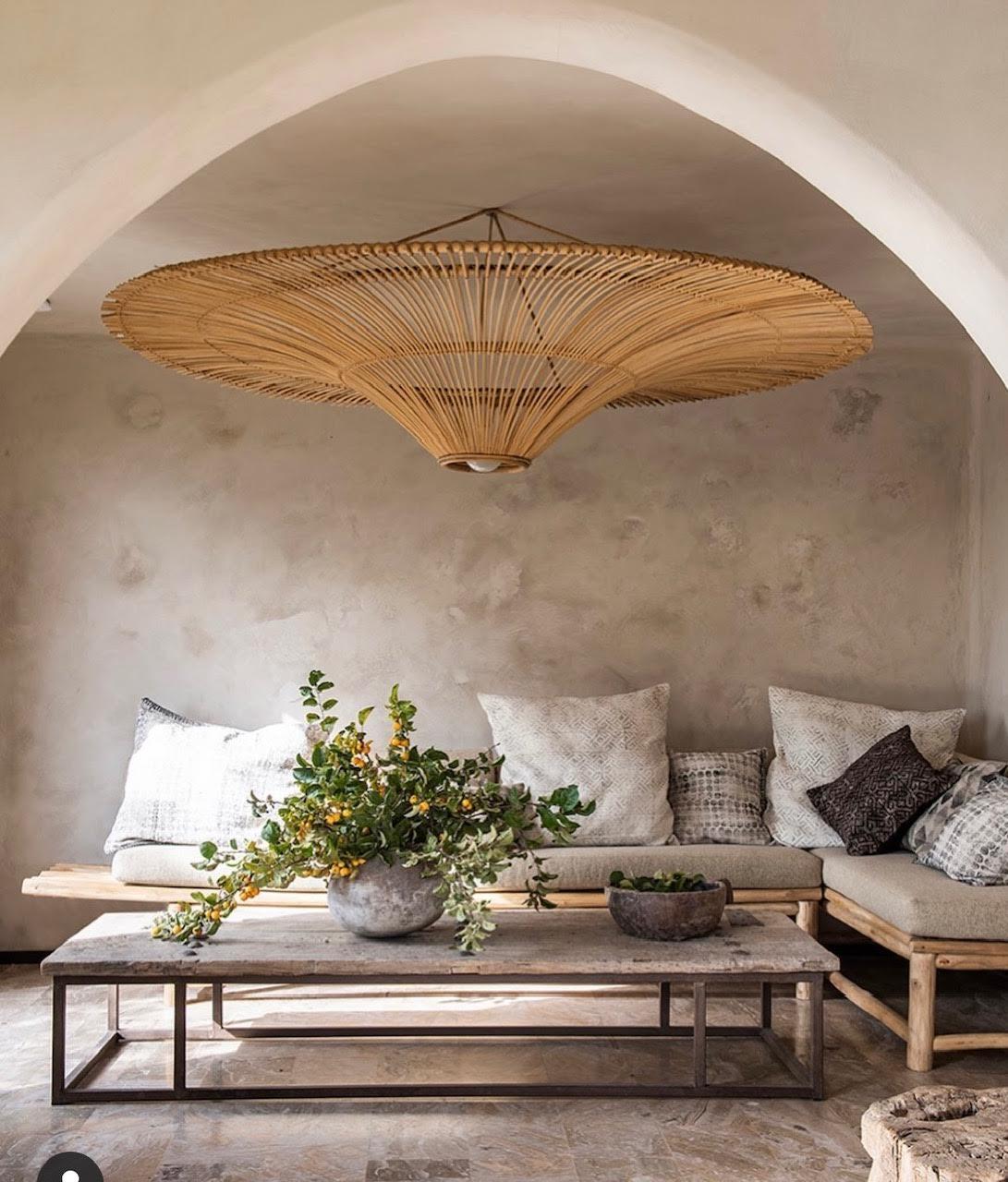 Large Umbrella Shaped Bamboo Chandelier, Indonesia, Contemporary In New Condition For Sale In New York, NY