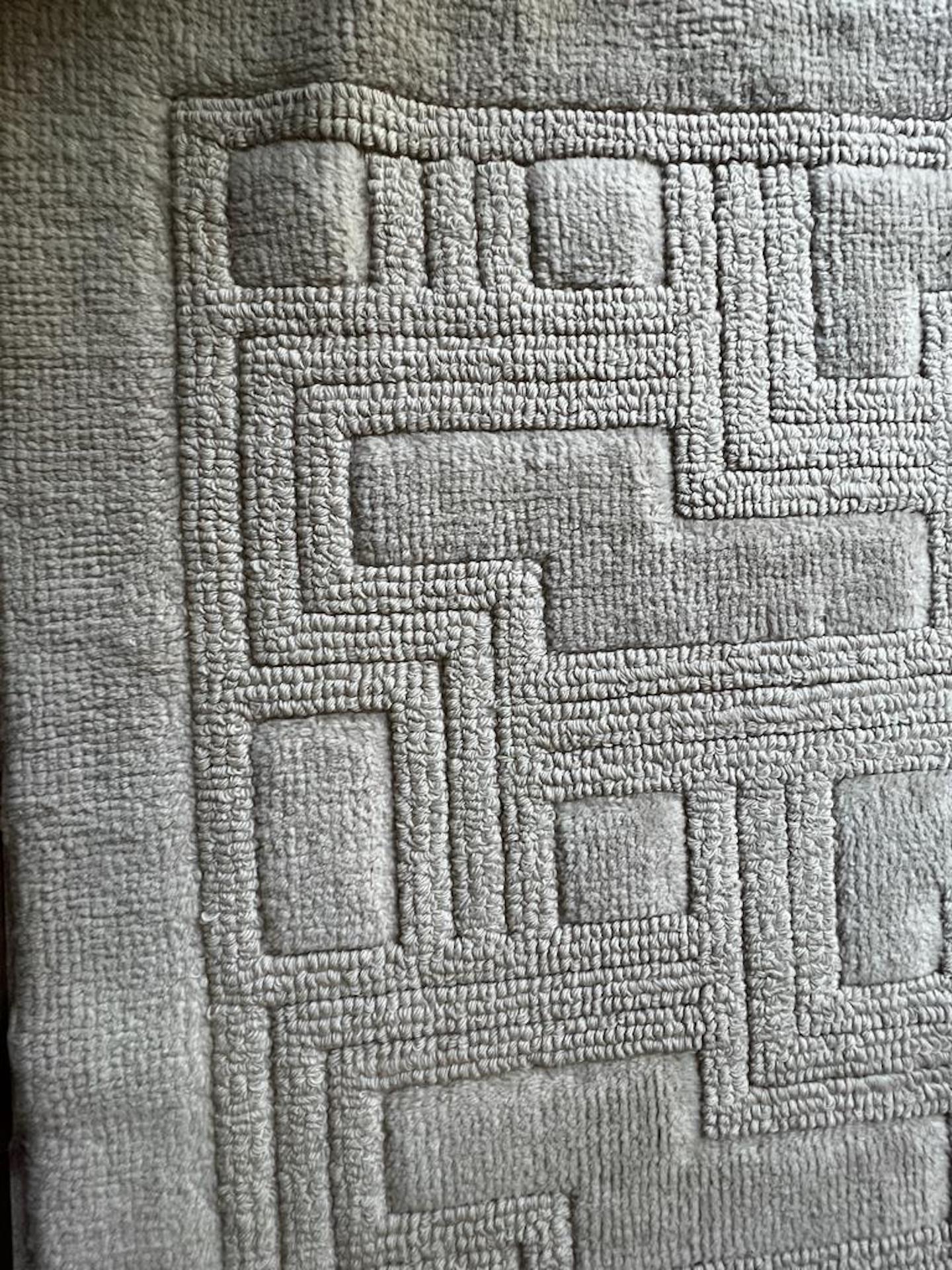 Large unbleached wool rug Manufacture de Cogolin 1970 1