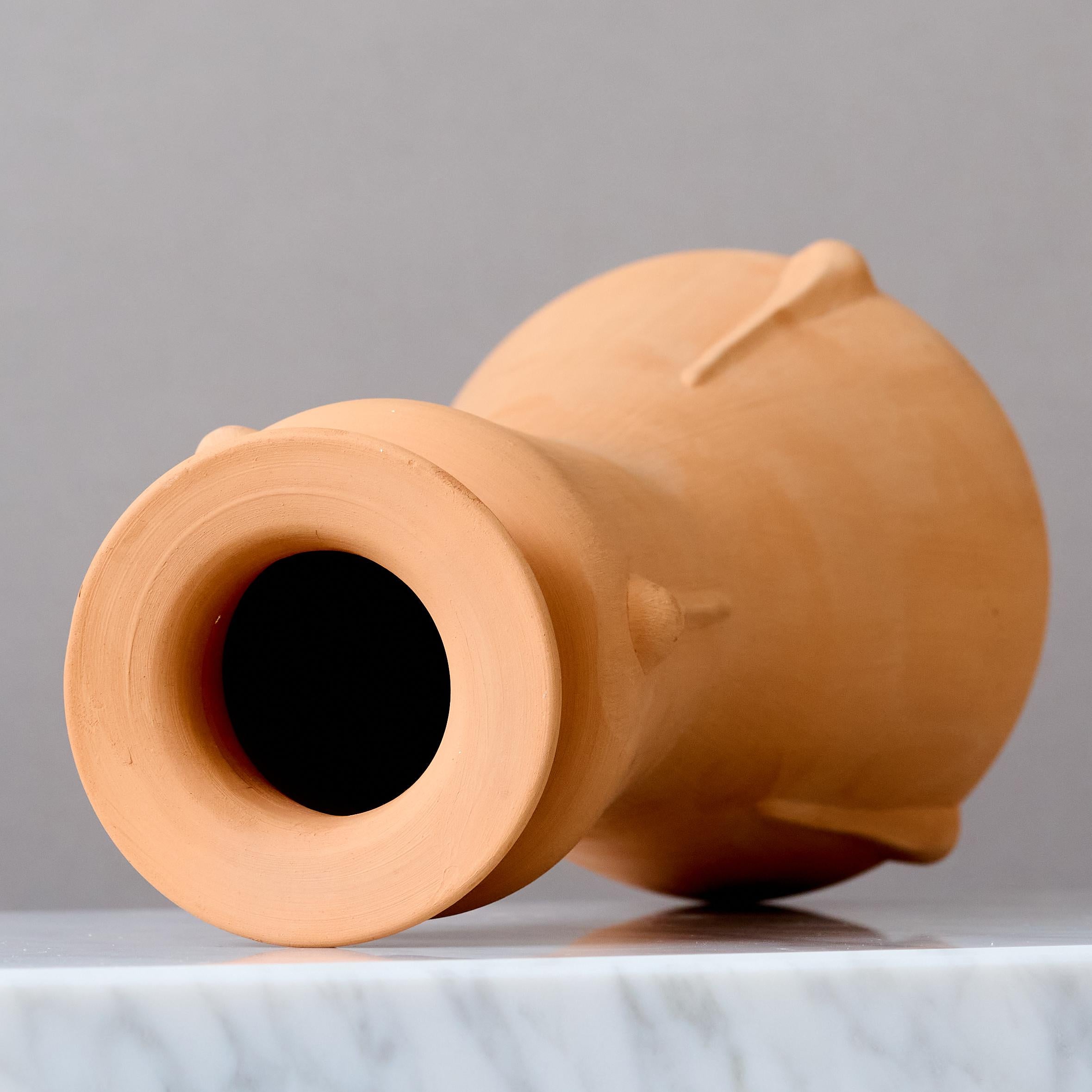 Hand-Crafted Large Unglazed Art Deco Ceramic Vase by Ewald Dahlskog, Bo Fajans, Sweden, 1930s For Sale