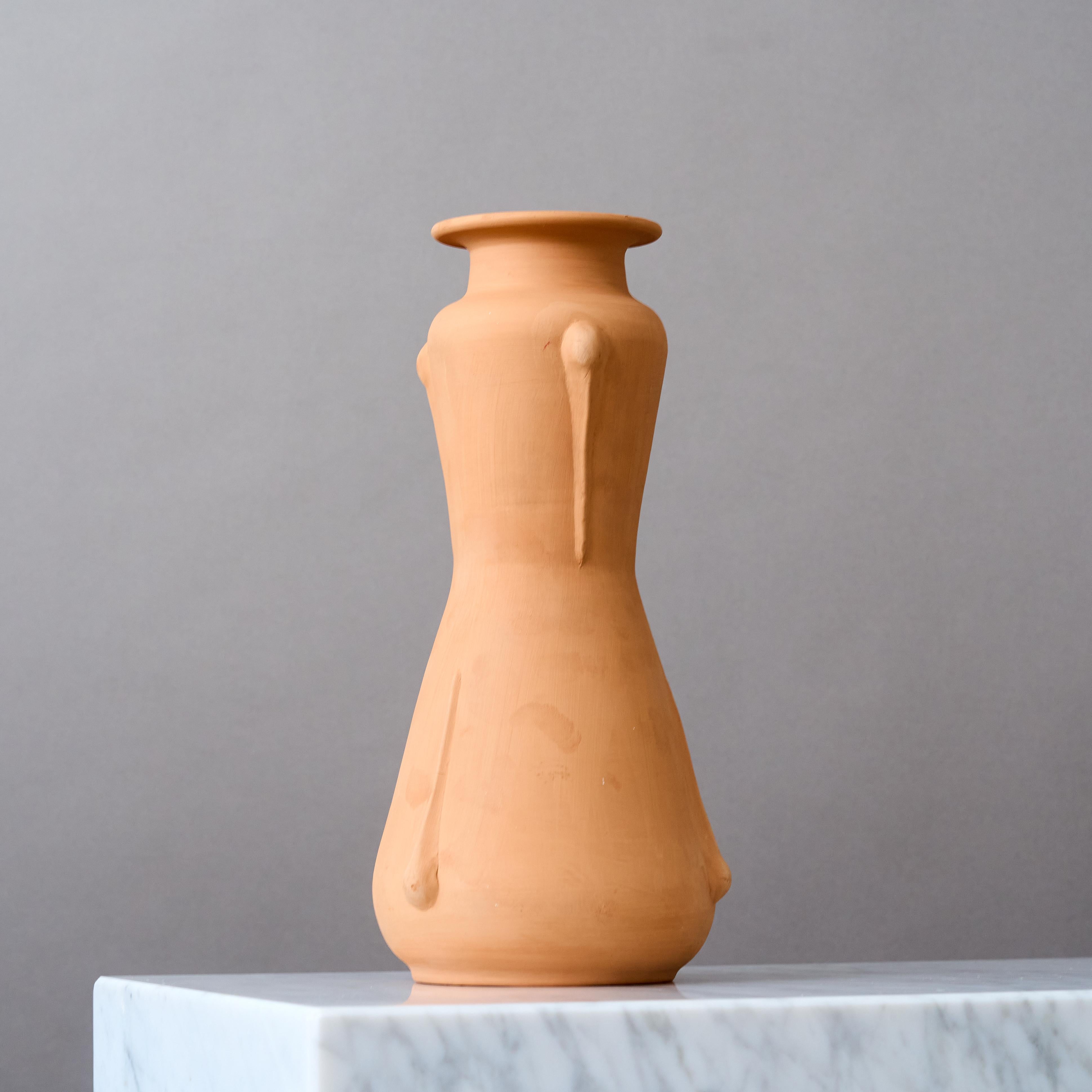20th Century Large Unglazed Art Deco Ceramic Vase by Ewald Dahlskog, Bo Fajans, Sweden, 1930s For Sale