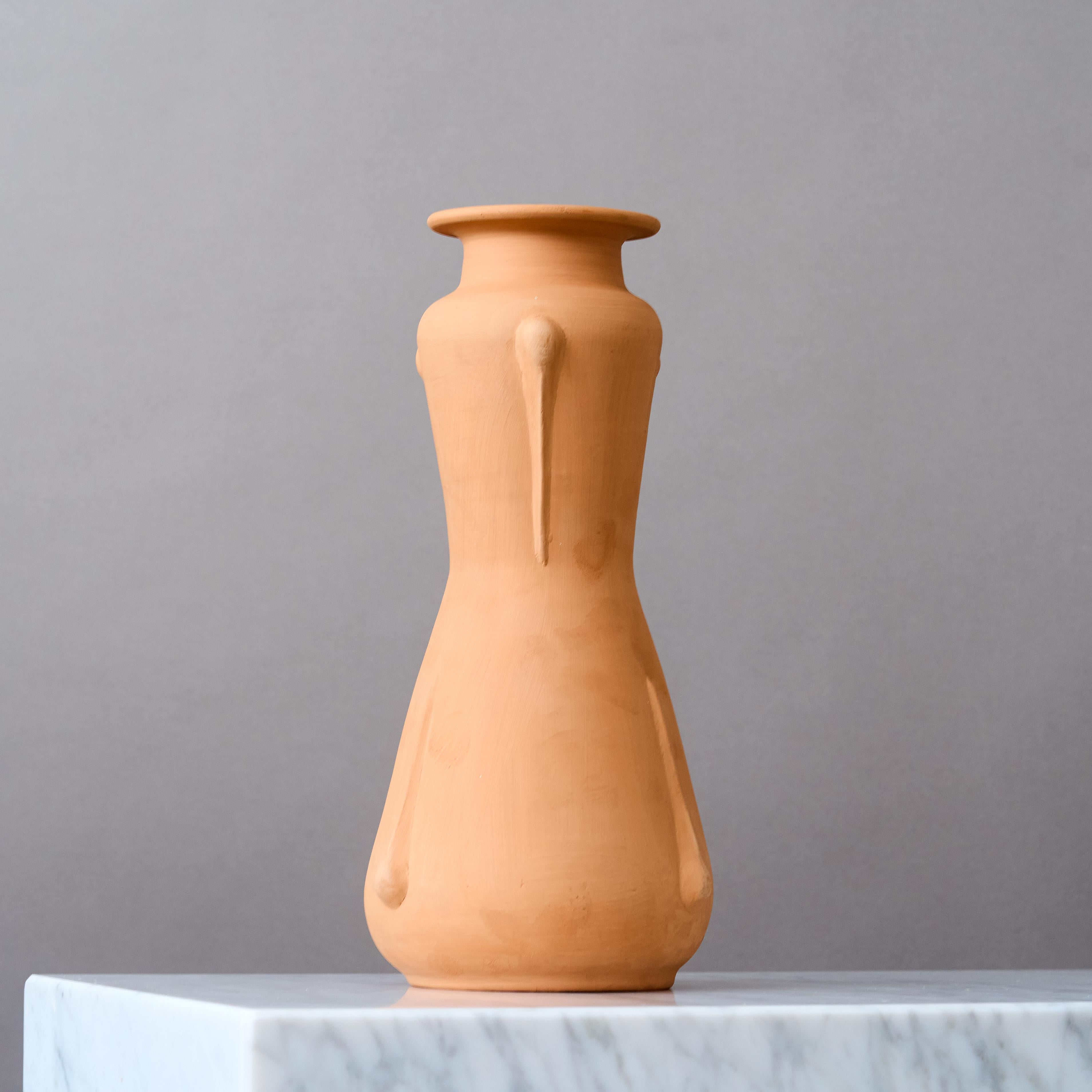 Large Unglazed Art Deco Ceramic Vase by Ewald Dahlskog, Bo Fajans, Sweden, 1930s For Sale 1