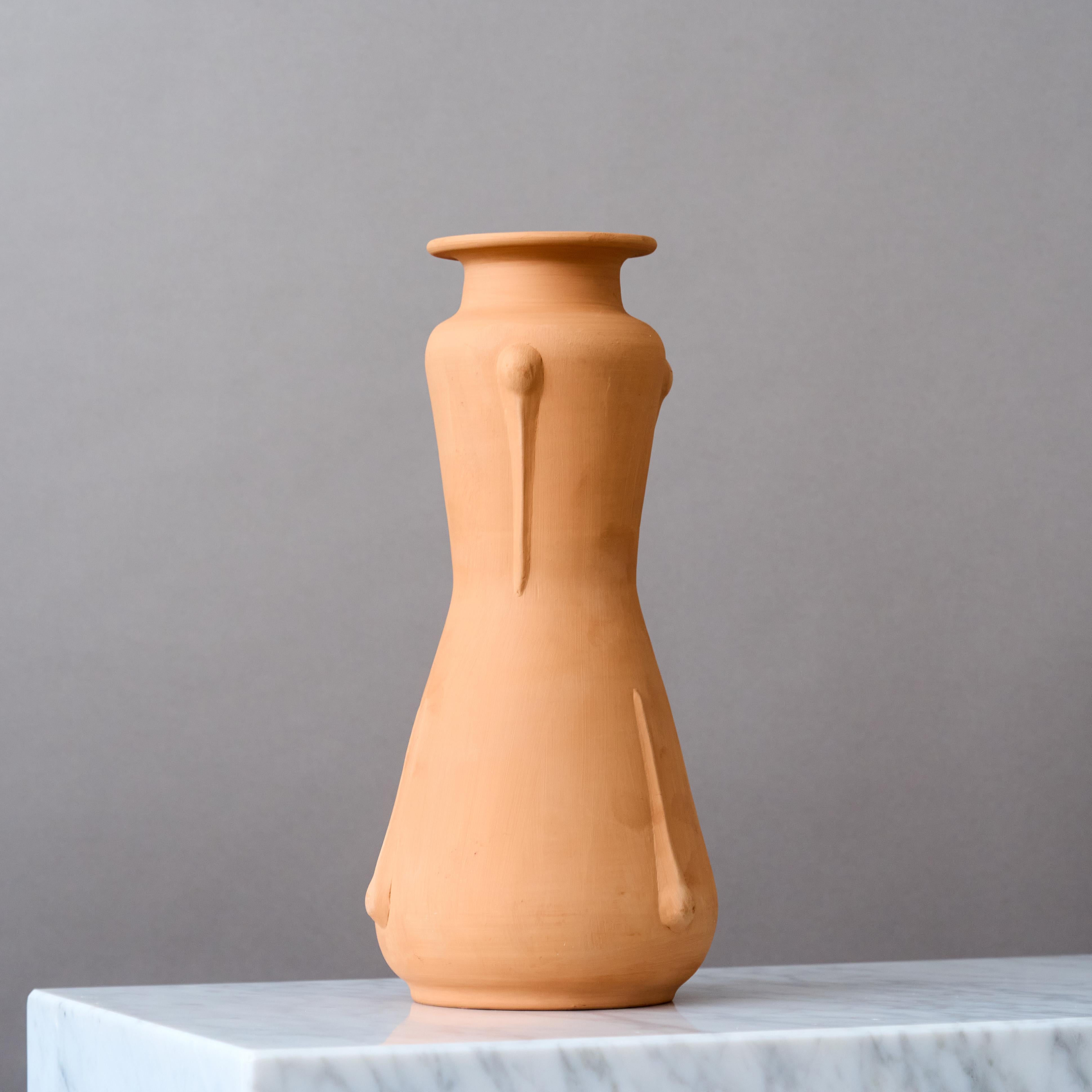 Large Unglazed Art Deco Ceramic Vase by Ewald Dahlskog, Bo Fajans, Sweden, 1930s For Sale 3