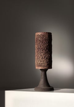 Large Unique Brutalist Stoneware Table Lamp by Sejer Ceramics, Denmark, 1960s