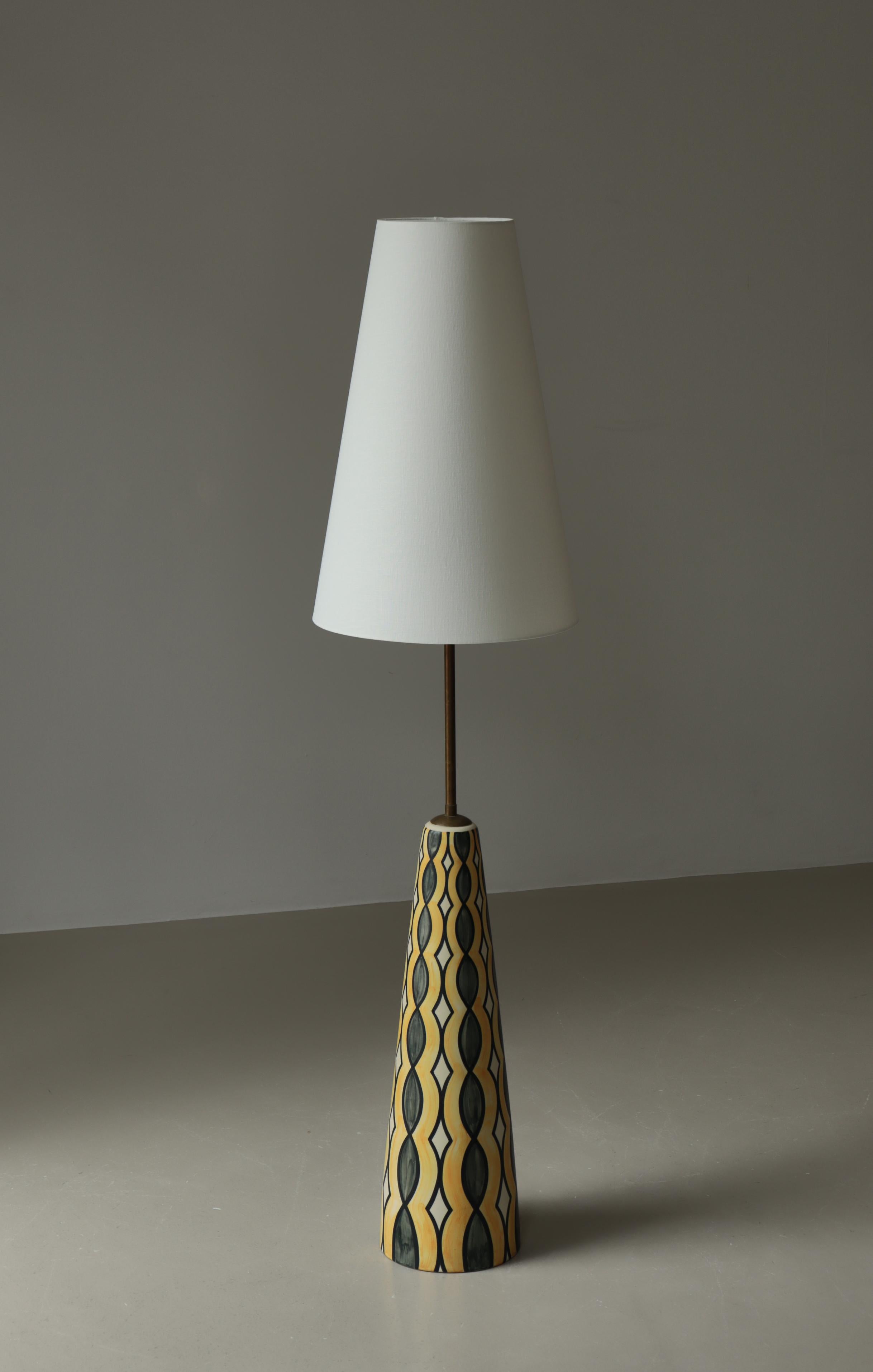 Large Unique Ceramic Floor Lamp by Rigmor Nielsen, Søholm, 1960s, Danish Modern For Sale 4