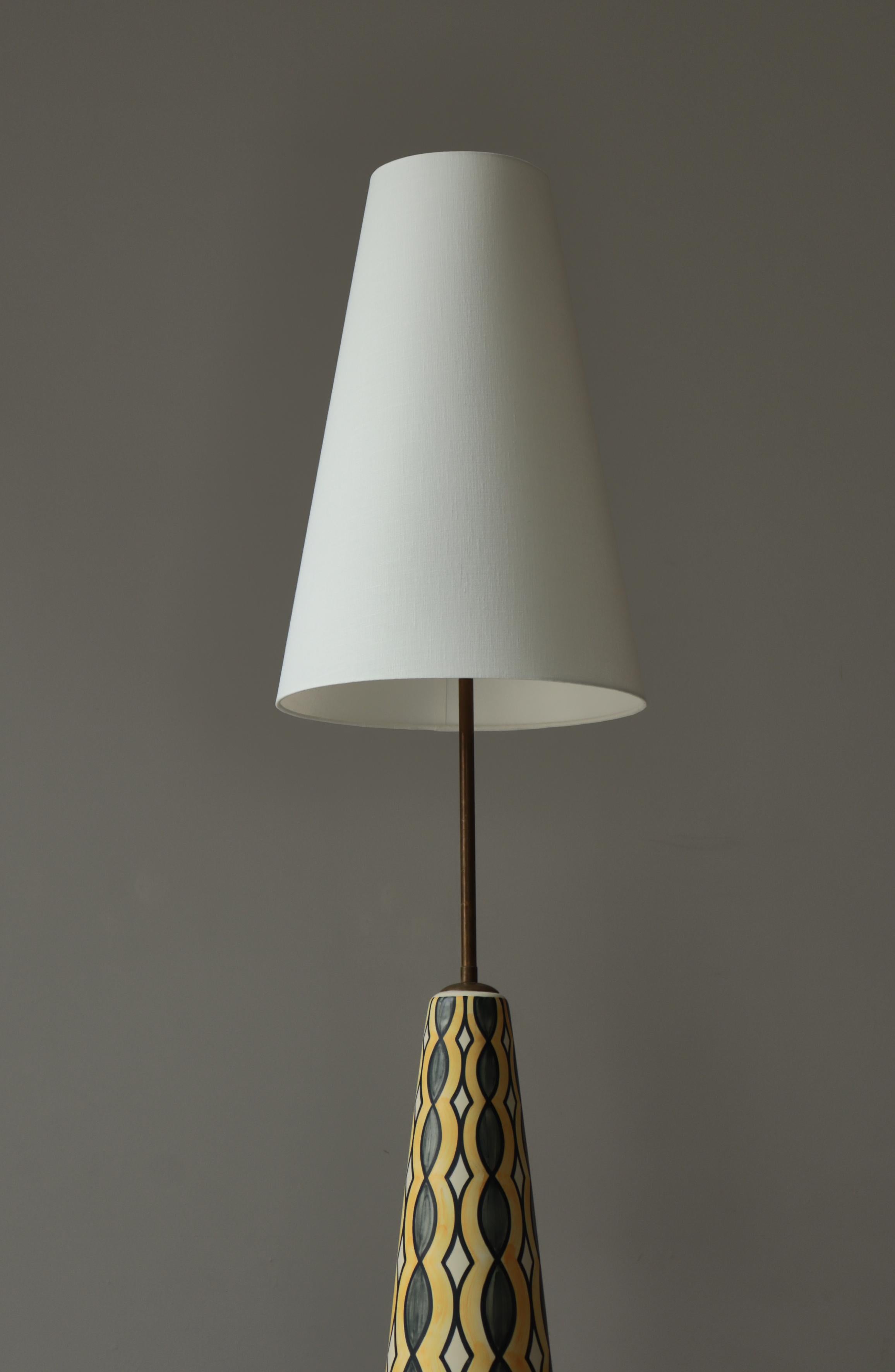 Scandinavian Modern Large Unique Ceramic Floor Lamp by Rigmor Nielsen, Søholm, 1960s, Danish Modern For Sale