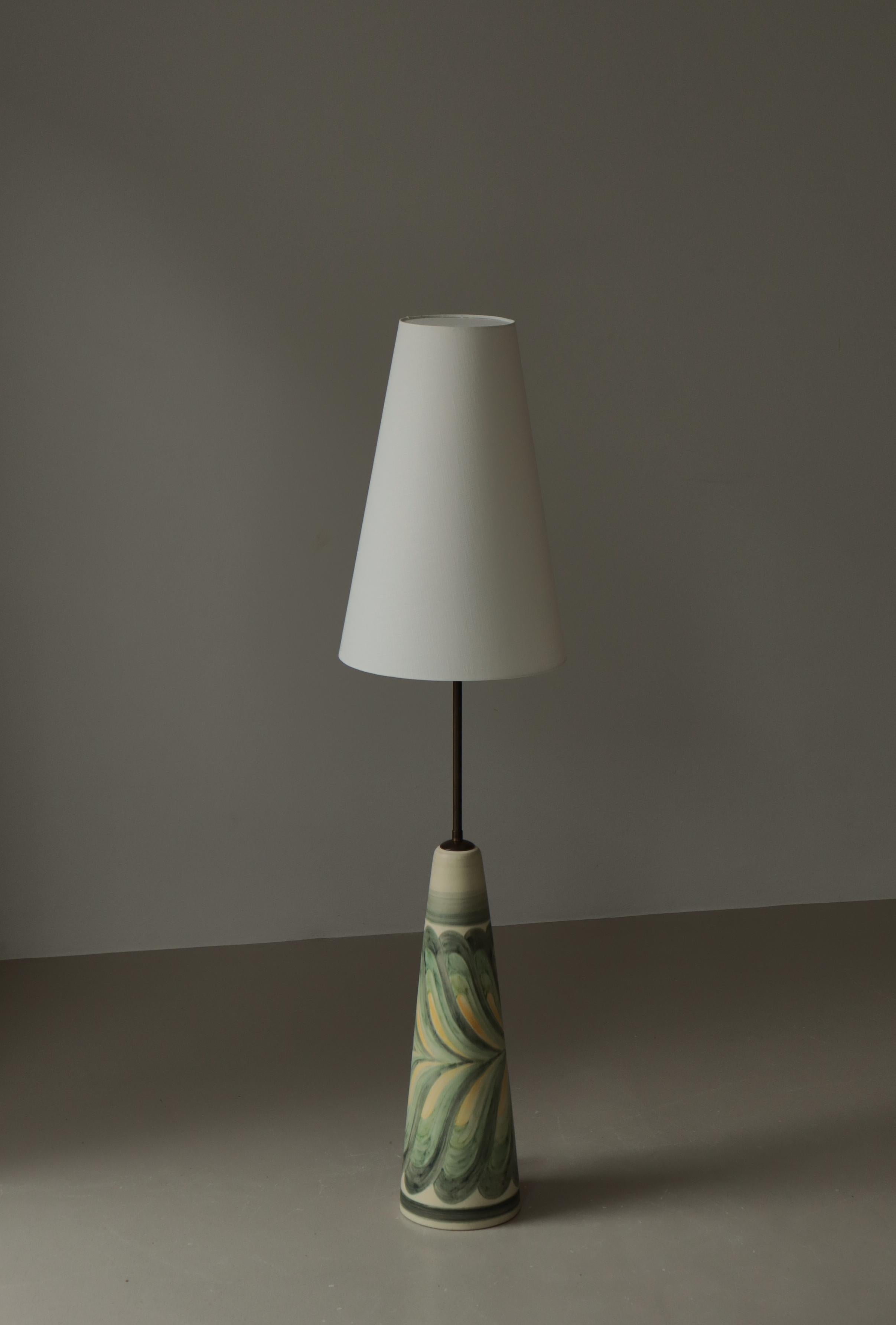 Scandinavian Modern Large Unique Ceramic Floor Lamp by Rigmor Nielsen, Søholm, 1960s, Danish Modern For Sale