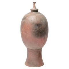 large unique decorative handmade grey smoked ceramic box by ATOI circa 2010