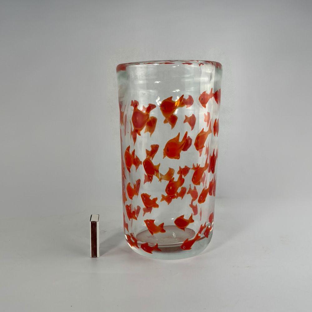 Mid-Century Modern Large unique goldfish Murano vase ca. 1960 MCM For Sale