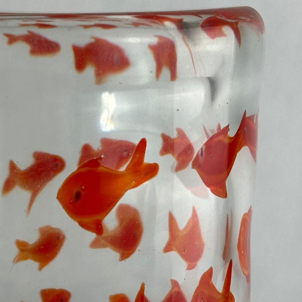 Large unique goldfish Murano vase ca. 1960 MCM In Good Condition For Sale In Budapest, HU