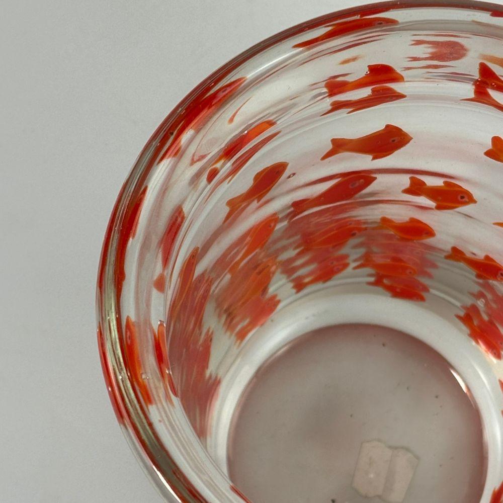 Verre Grand vase unique en forme de poisson doré de Murano, vers 1960 MCM en vente