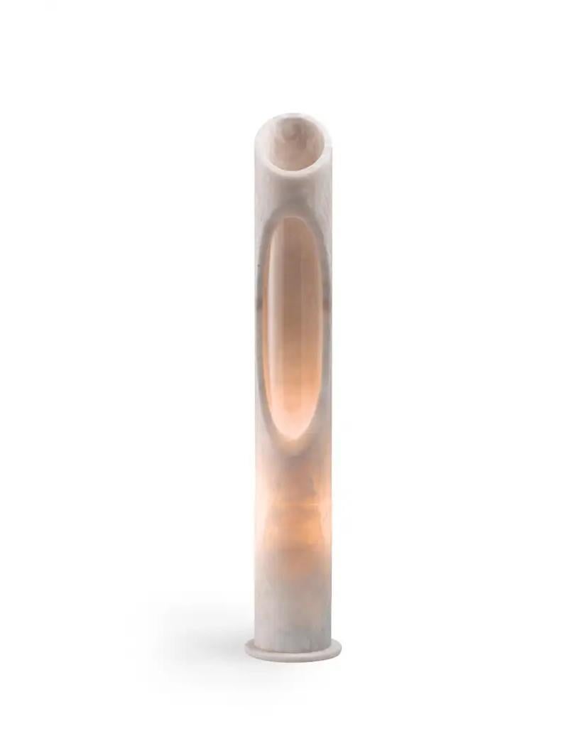 Große einzigartige handgefertigte rosa Rosa Egeo Marmor Armonia Lampe L, Jacopo Simonetti im Angebot 4