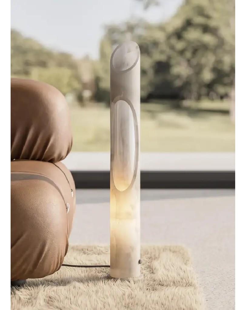 Große einzigartige handgefertigte rosa Rosa Egeo Marmor Armonia Lampe L, Jacopo Simonetti (Handgefertigt) im Angebot