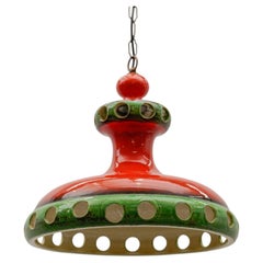 Large Unique Handmade Ceramic Hanging Lamp from the 1960s, Italy