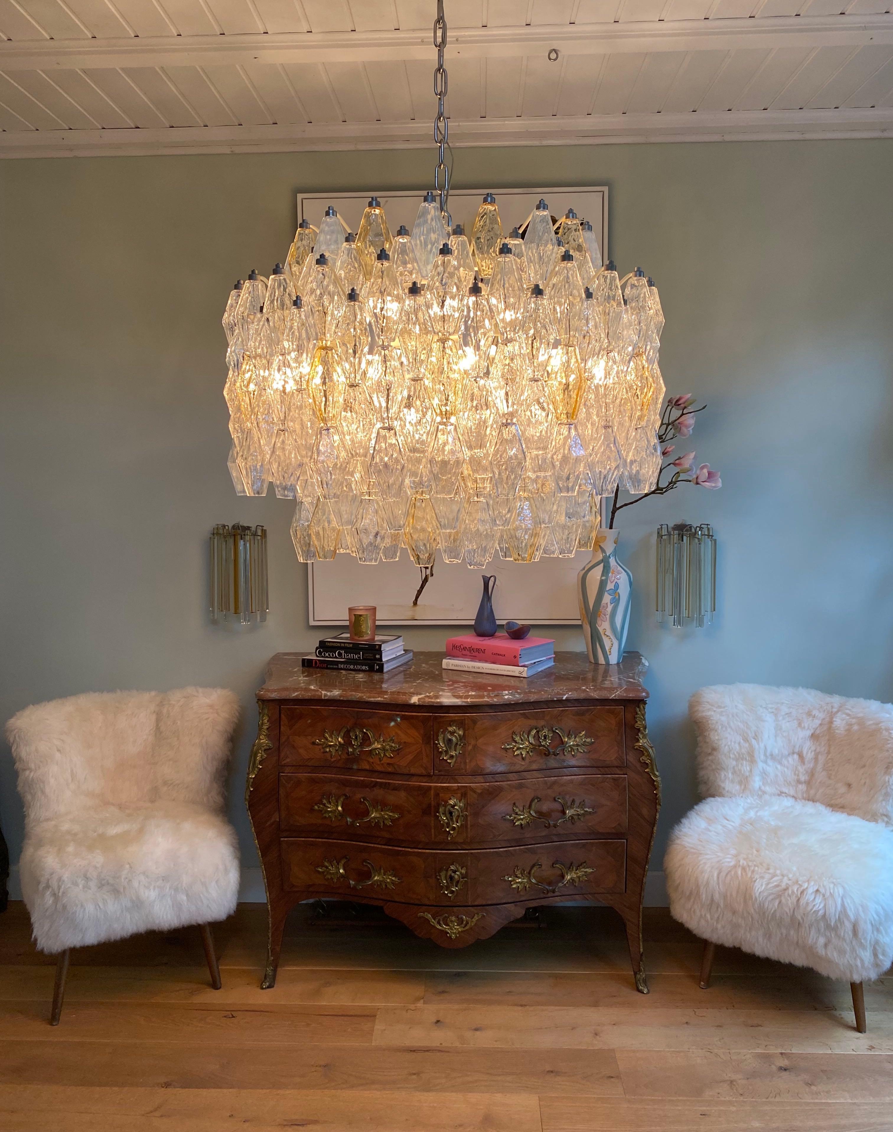 Grande lampadario unico di Murano della metà del secolo scorso Poliedri di Carlo Scarpa per Venini in vendita 4