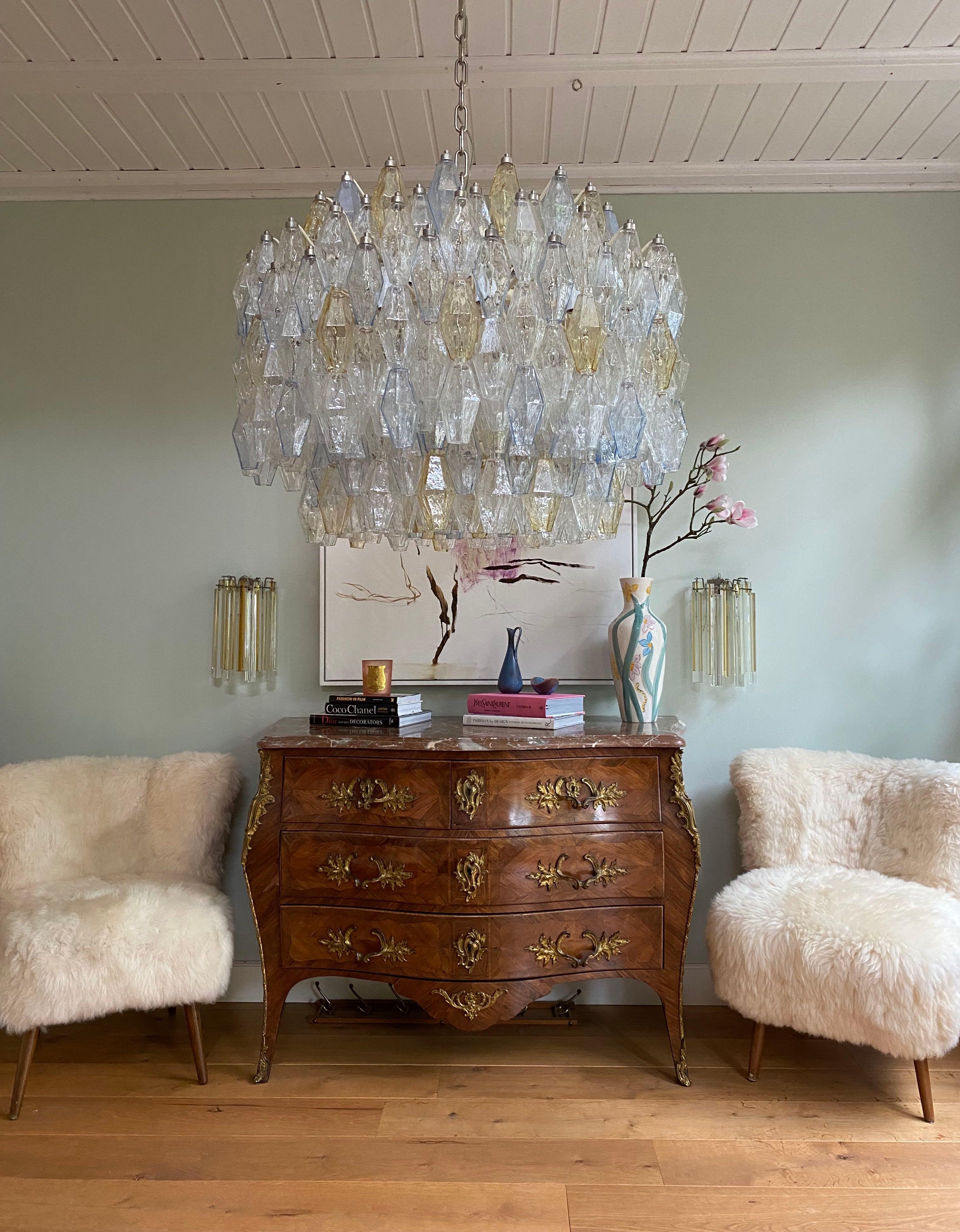 Grande lampadario unico di Murano della metà del secolo scorso Poliedri di Carlo Scarpa per Venini in vendita 6