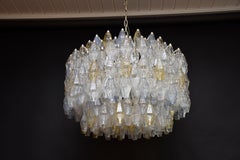 Gran araña única de Murano de mediados de siglo Poliedri de Carlo Scarpa para Venini