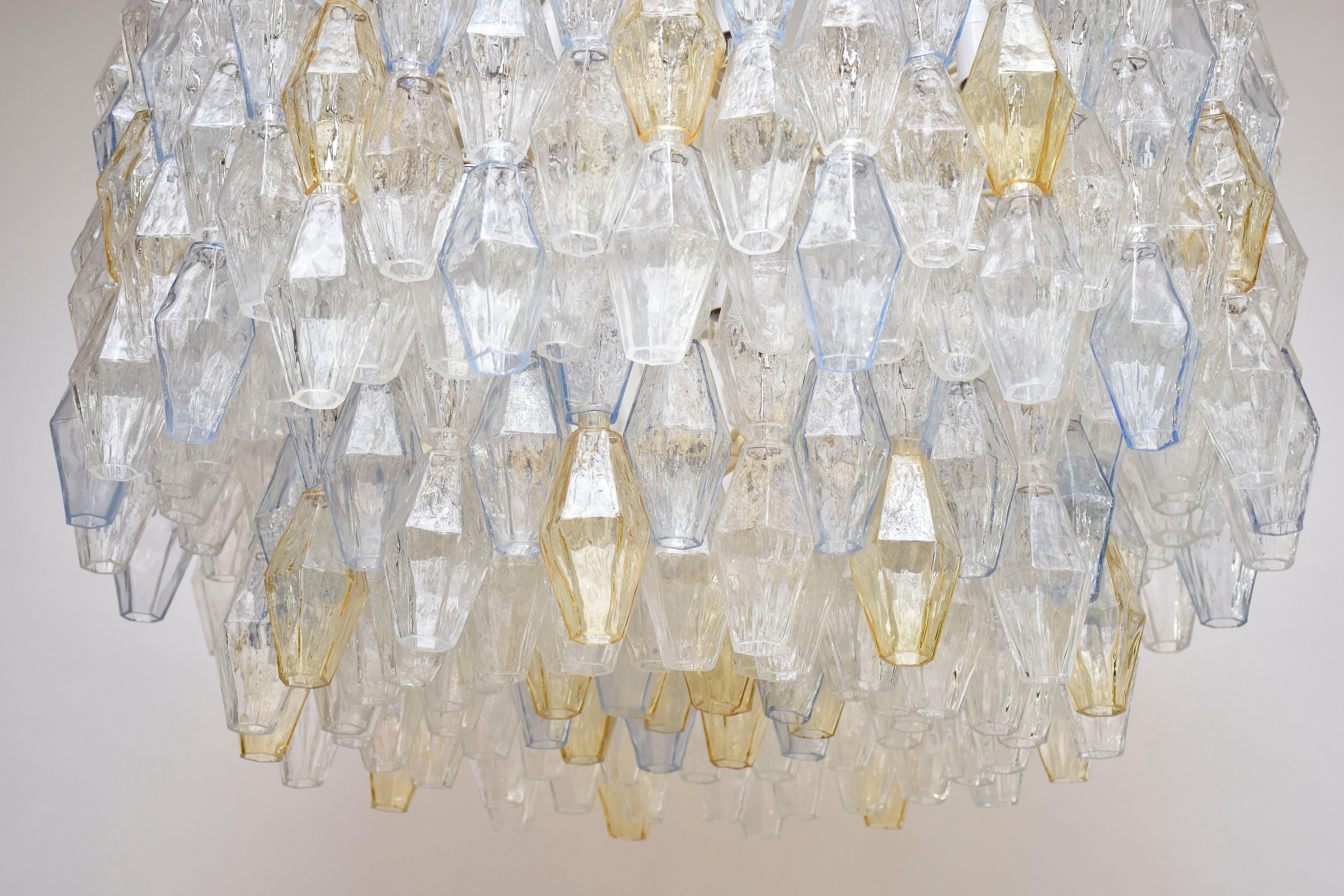 Grande lampadario unico di Murano della metà del secolo scorso Poliedri di Carlo Scarpa per Venini In condizioni buone in vendita a SON EN BREUGEL, NL