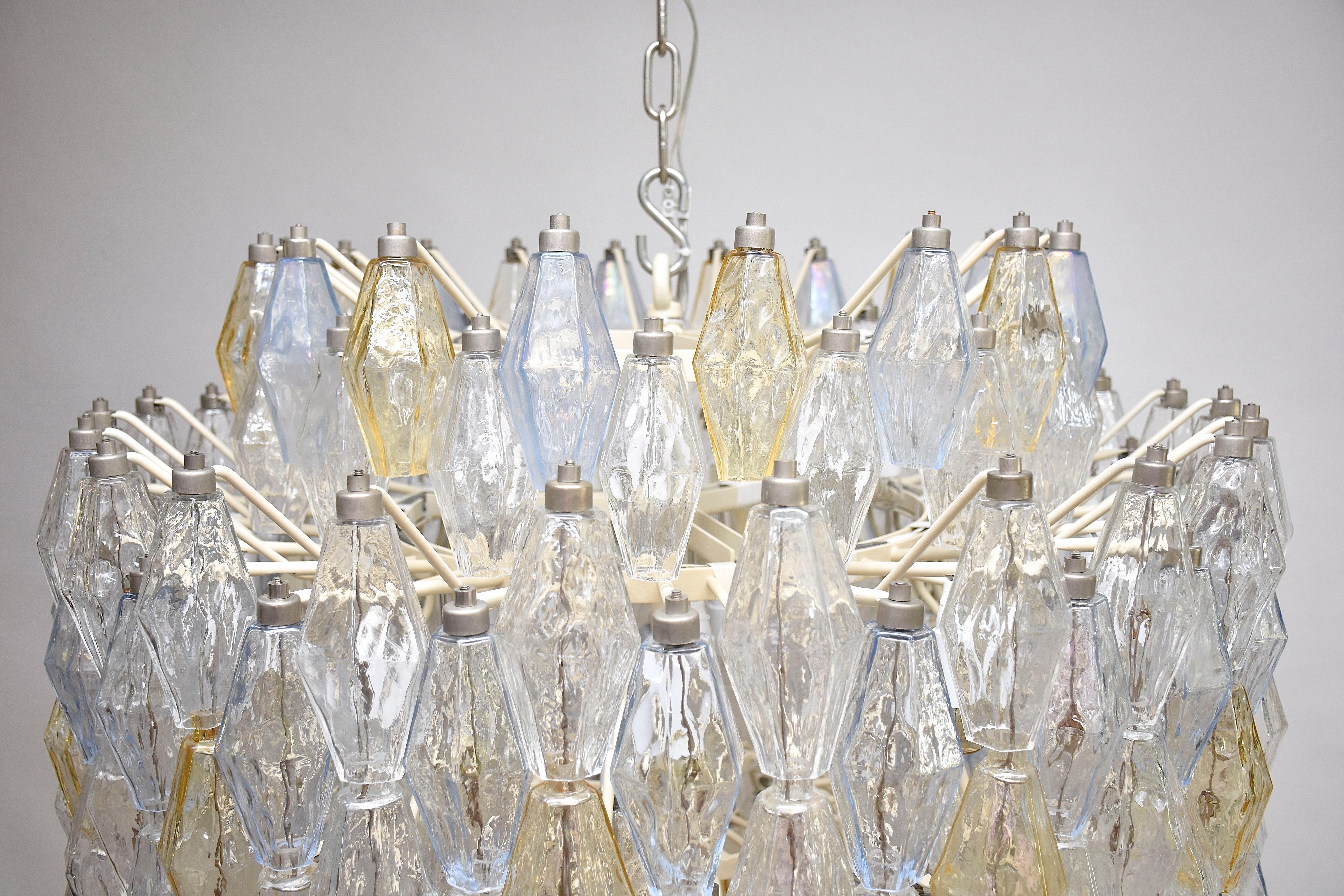 Metallo Grande lampadario unico di Murano della metà del secolo scorso Poliedri di Carlo Scarpa per Venini in vendita