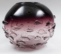 Large & Unique Modern Plum Blown Sculptural Vessel