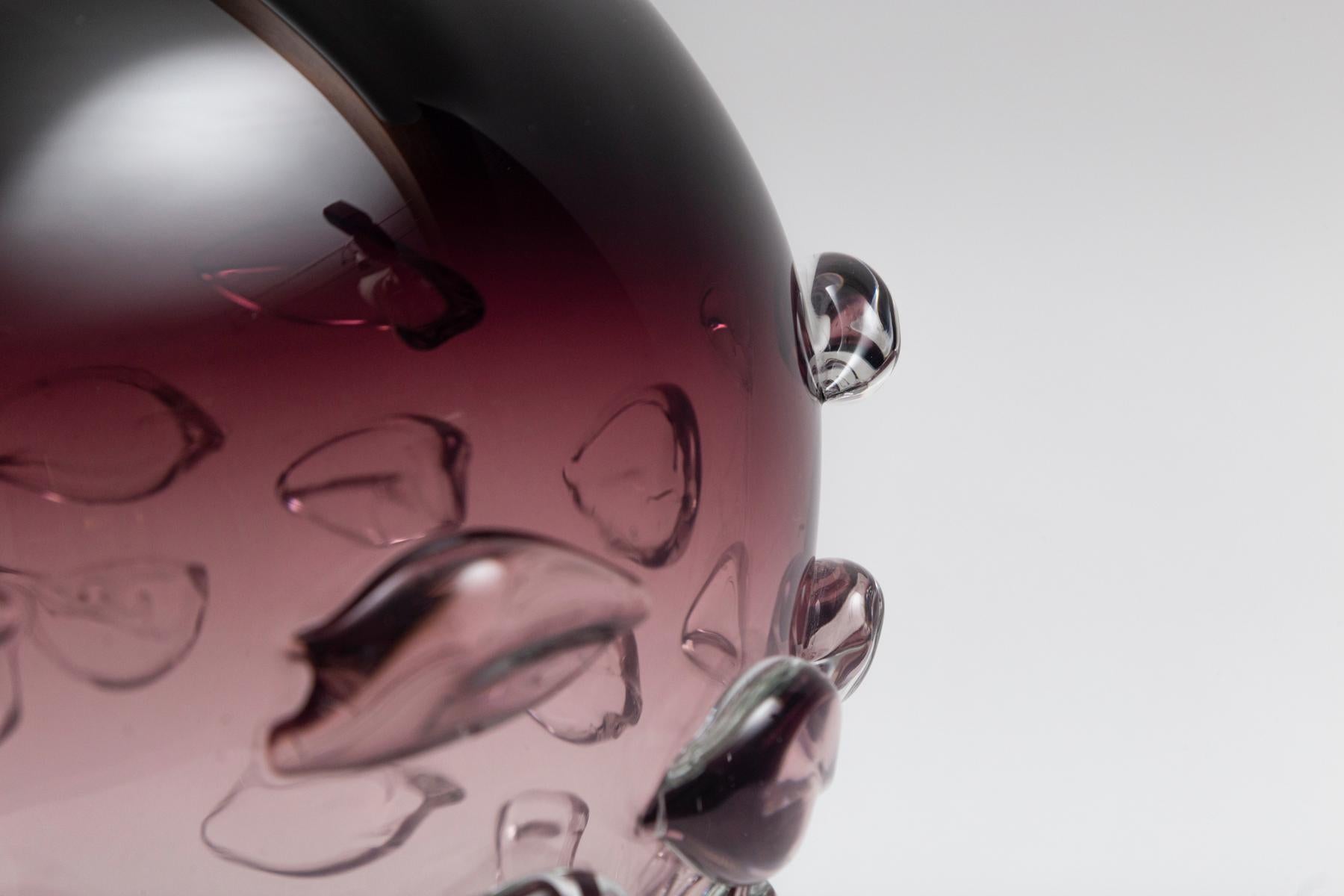 Large & Unique Modern Plum Blown Sculptural Vessel In Good Condition For Sale In Westport, CT