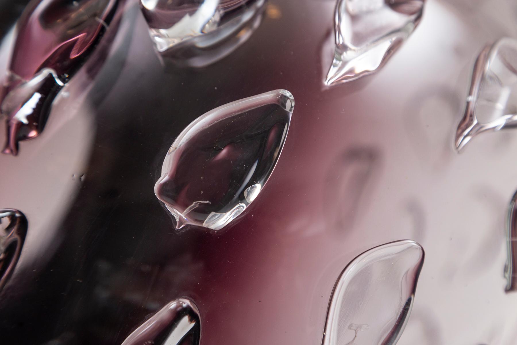 Contemporary Large & Unique Modern Plum Blown Sculptural Vessel For Sale