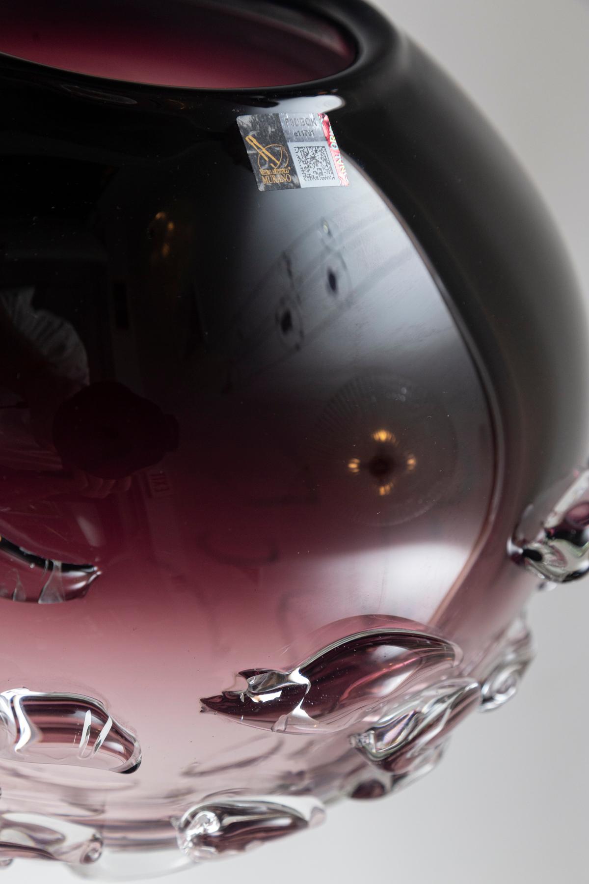 Large & Unique Modern Plum Blown Sculptural Vessel For Sale 1