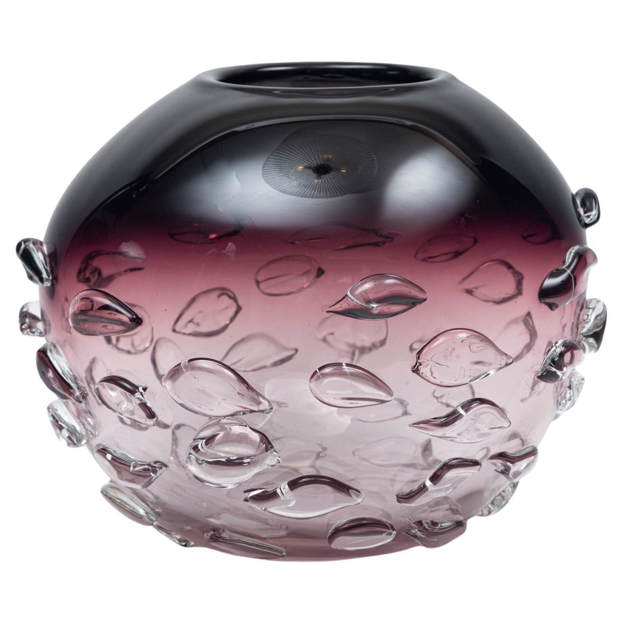 Large & Unique Modern Plum Blown Sculptural Vessel For Sale