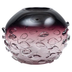 Large & Unique Modern Plum Blown Sculptural Vessel