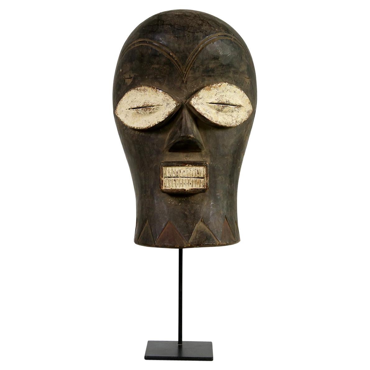 Large & Unique Old African Mask, Chokwe, Congo, Solid Wood, Hand Carved, Antique