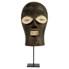 Large & Unique Old African Mask, Chokwe, Congo, Solid Wood, Hand Carved, Antique