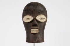 Grand masque africain ancien unique et ancien, Chokwe, Congo, bois massif, sculpté à la main, ancien