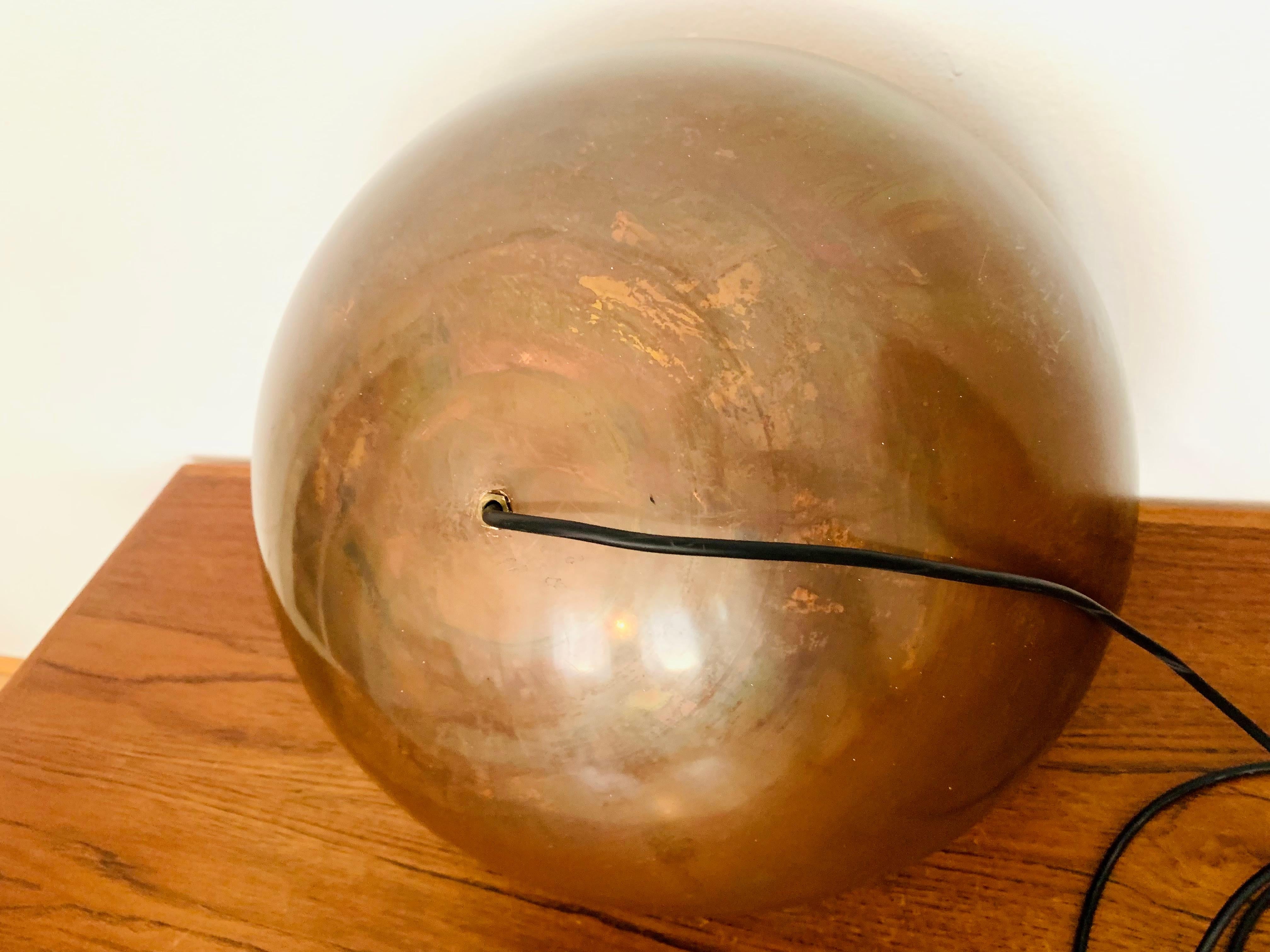 Large Unique Patinated Copper Dome Pendant Lamp by Beisl For Sale 6