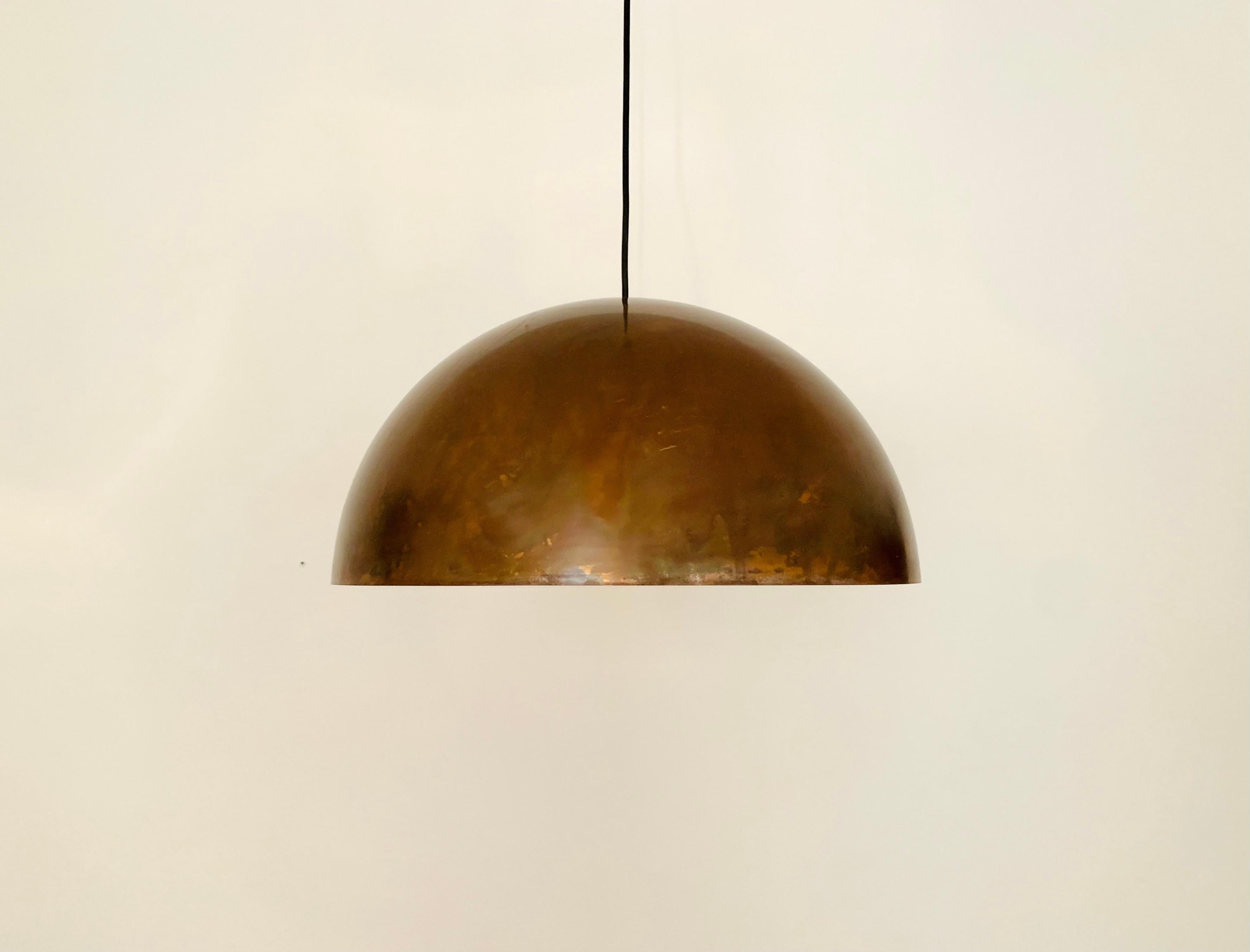 Mid-Century Modern Grande lampe à dôme en cuivre patiné unique de Beisl en vente
