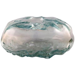 Large Unique Per Lütken for Holmegaard, Lava Vase in Clear Glass, Denmark