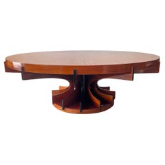 Large Unique Sculptural Mahogany Coffee Table, Switzerland ca. 1972