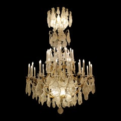 Large Unique rock crystal French Louis XV cage chandelier H300cm W18Ocm 80 light