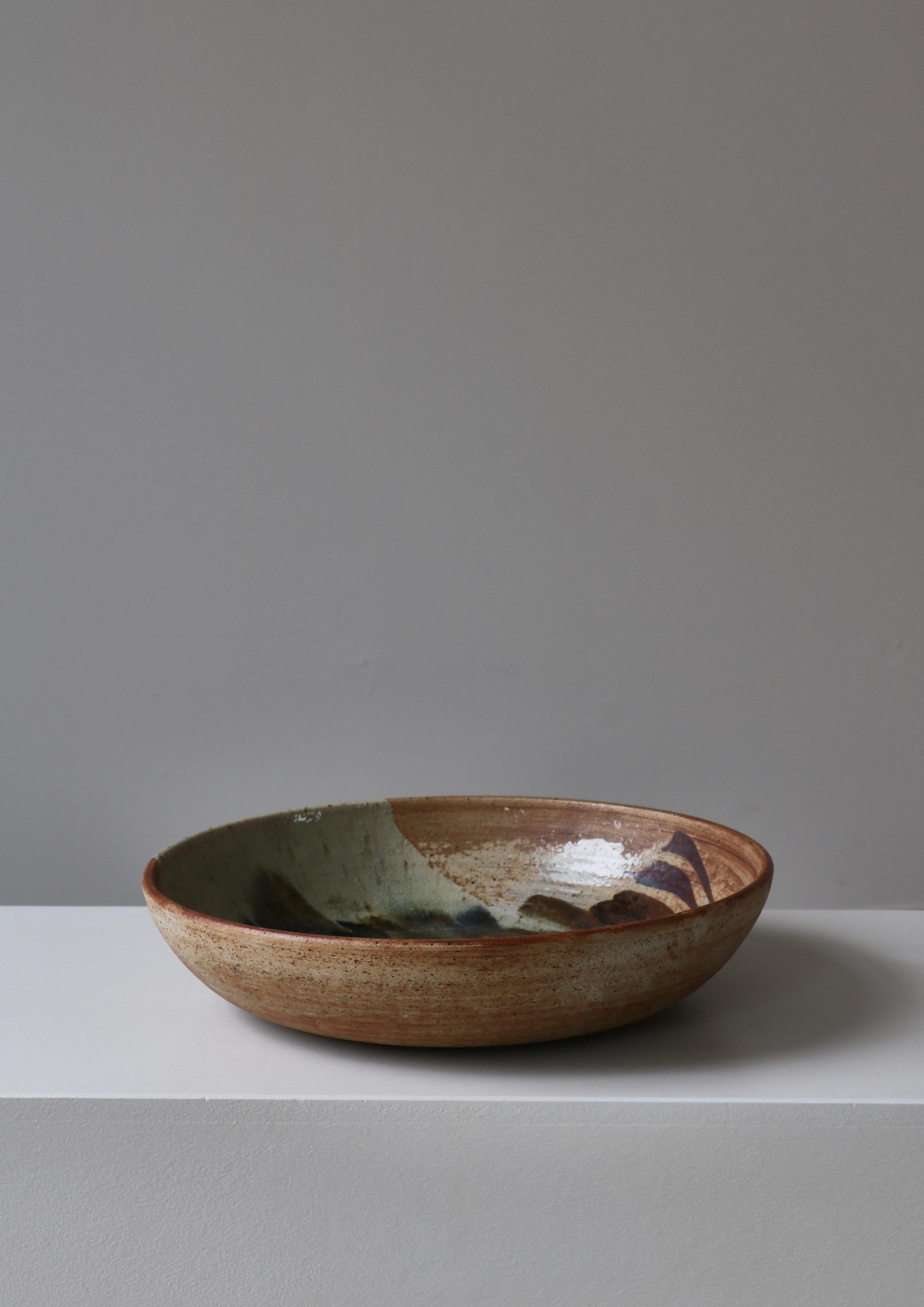 Large Unique Stoneware Bowl by Conny Walther, Danish Modern, 1960s For Sale 5