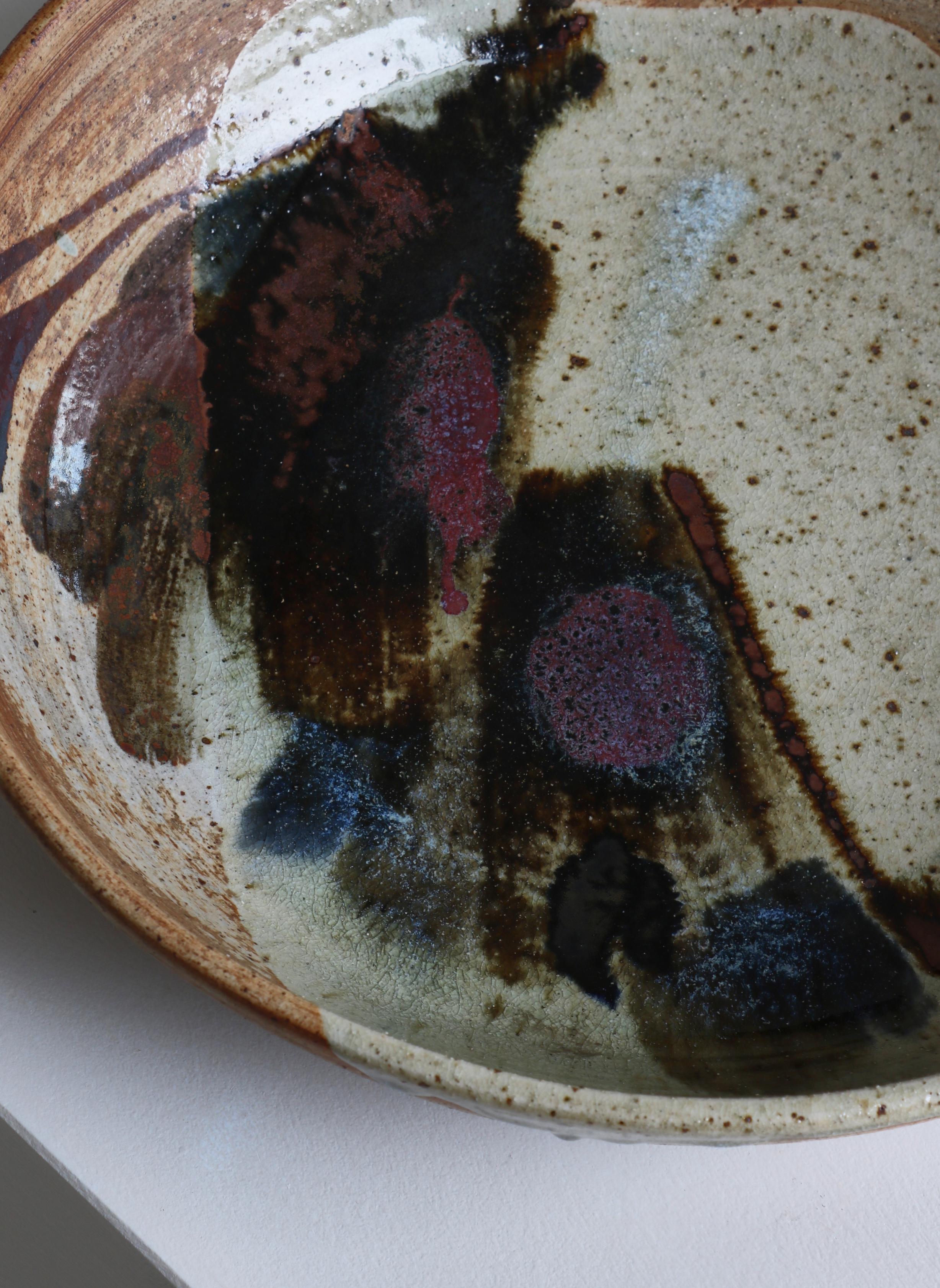 Mid-20th Century Large Unique Stoneware Bowl by Conny Walther, Danish Modern, 1960s For Sale
