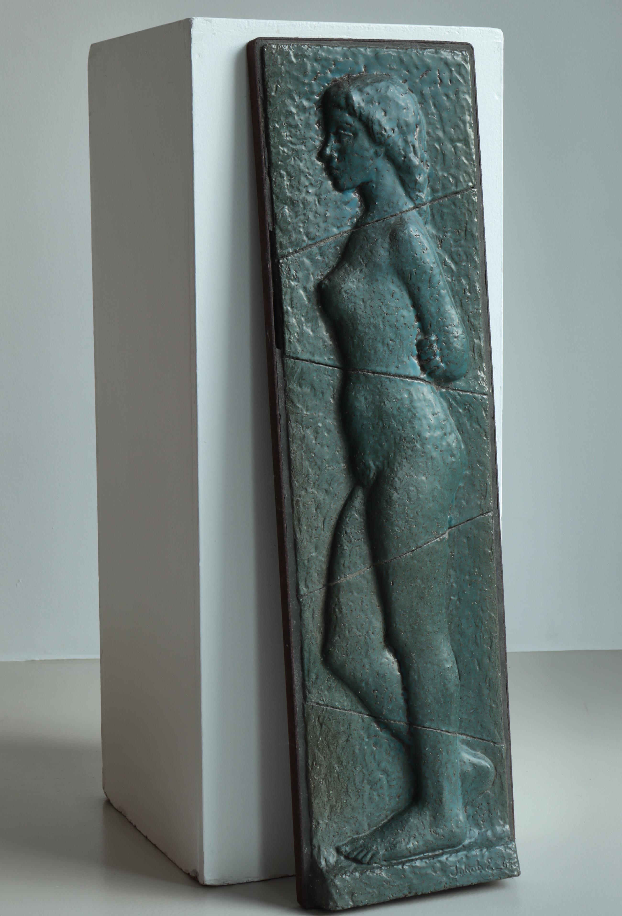 Großes einzigartiges Wandrelief einer Frau aus Steingut von Niels Jakob Eriksen, Dänemark 1965 (Skandinavische Moderne) im Angebot