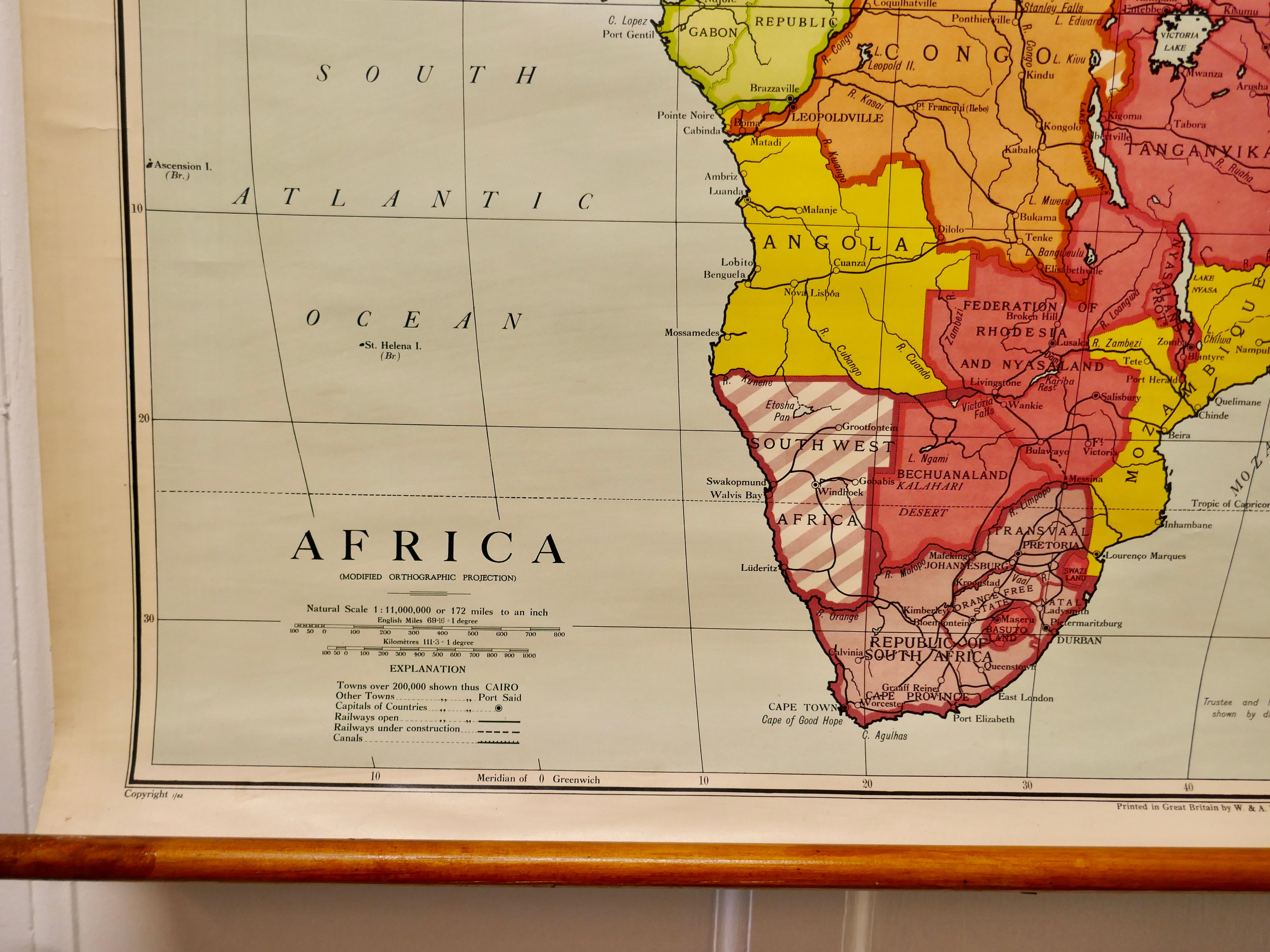 Large University chart “Africa Physical ” by Bacon

W&A K Johnston’s charts of physical maps by G W Bacon,

This is a Physical map of Africa, it is lithograph set on Linen mounted on wooden rods, the chart is in very good bright condition, it is