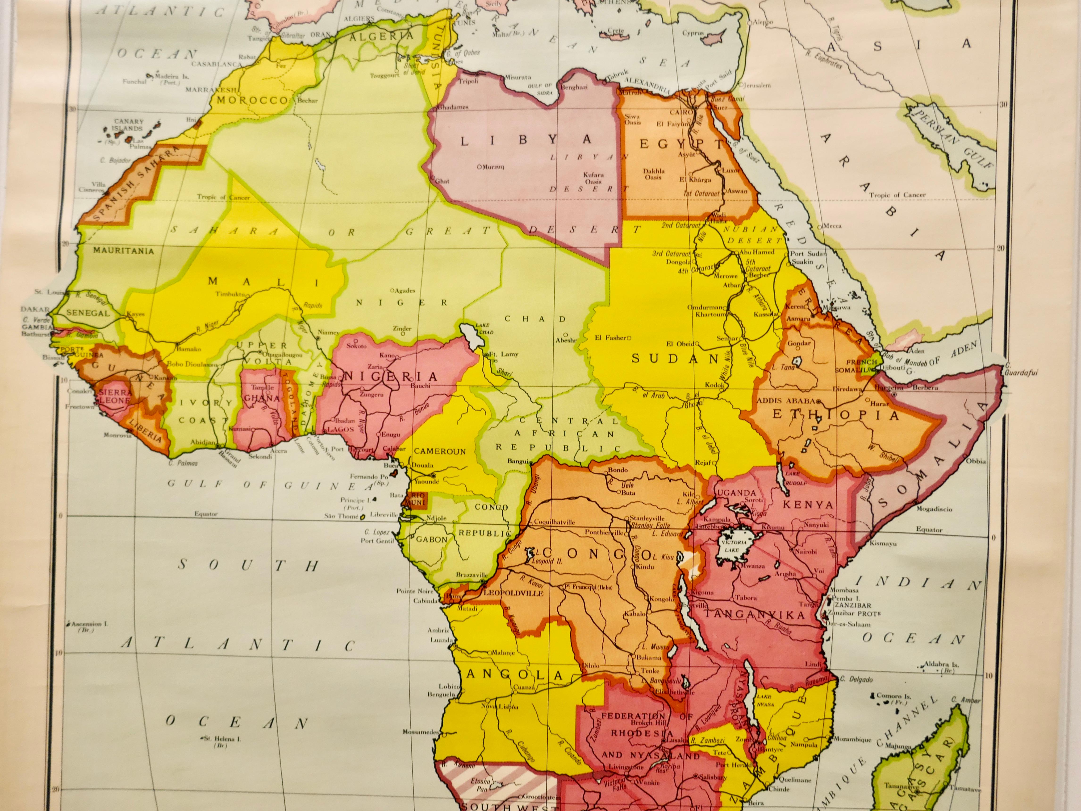 map of africa 1960
