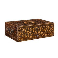 Large & Unusual 19th Century Chinese Export Gilt & Black Lacquered Work Box