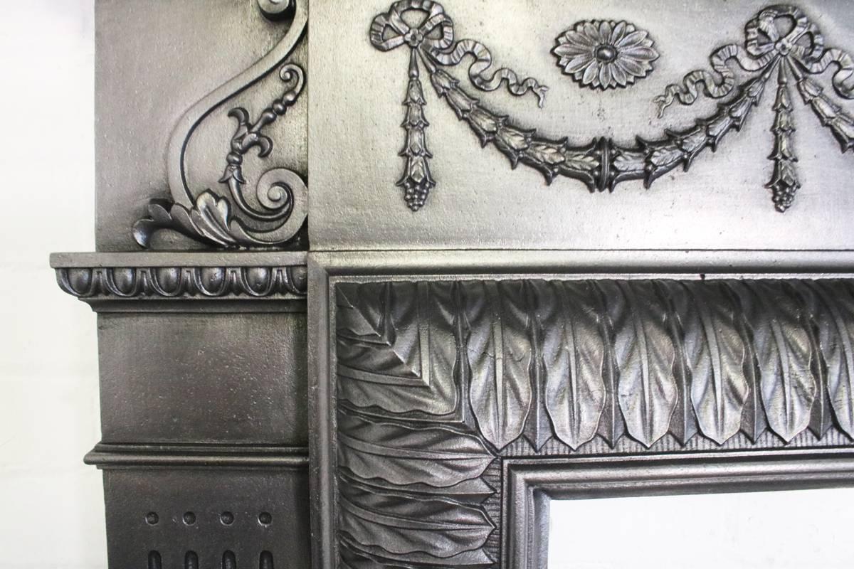 Large Unusual Antique Late Victorian Cast Iron Fire Surround 3