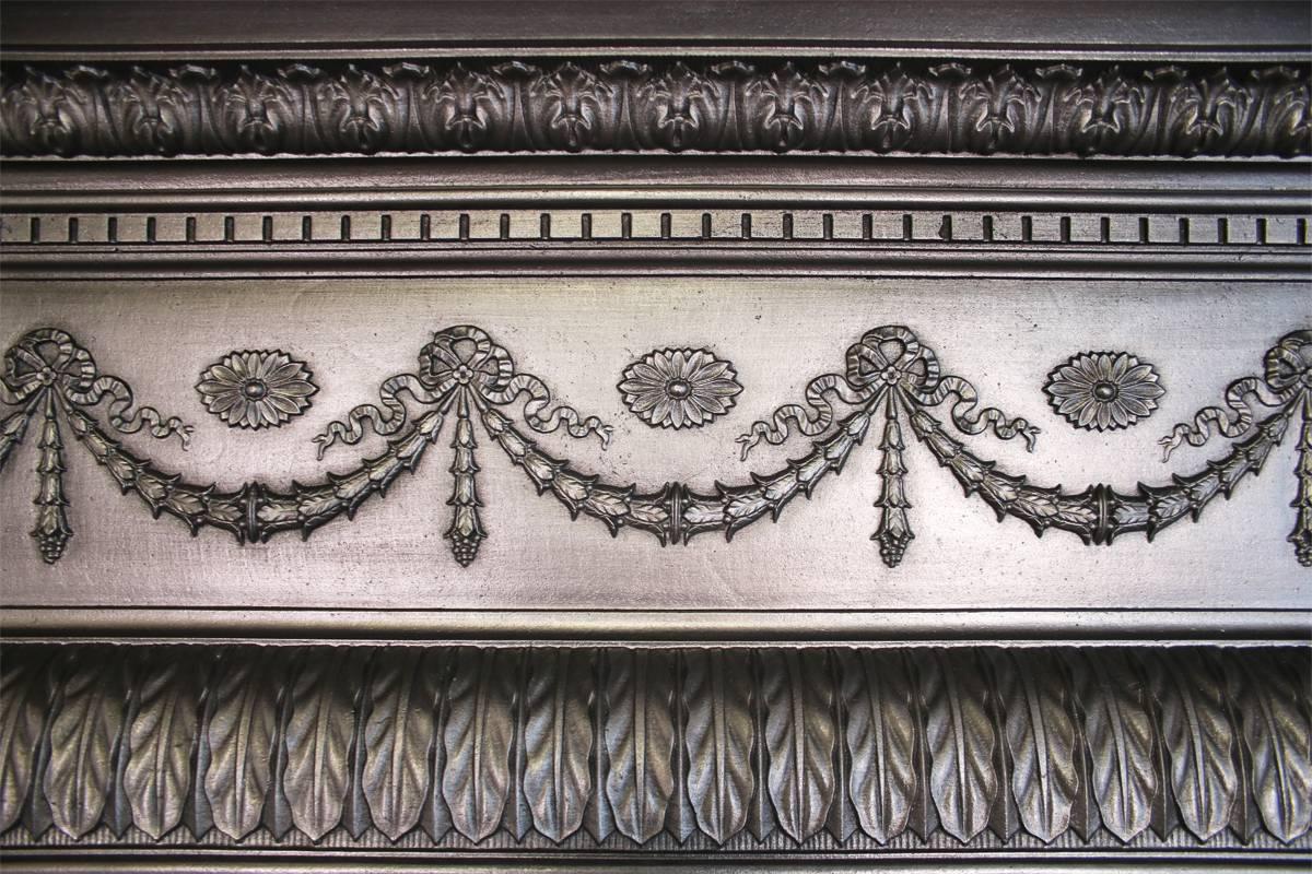Large Unusual Antique Late Victorian Cast Iron Fire Surround 5