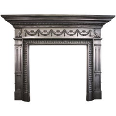Large Unusual Antique Late Victorian Cast Iron Fire Surround Large Unusual Antique Late Victorian Cast Iron Fire Surround
