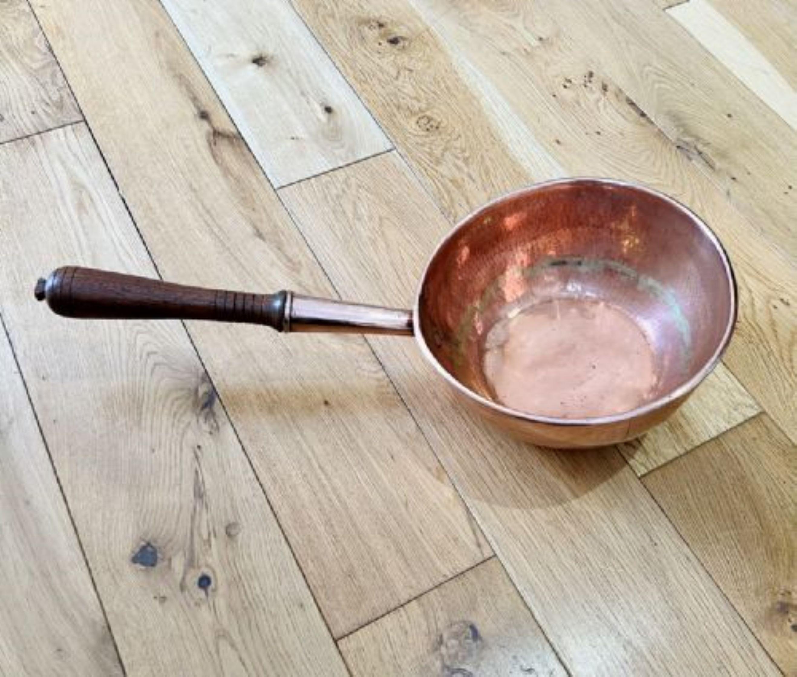 19th Century Large unusual antique quality George III copper pan  For Sale
