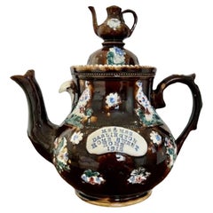 Large unusual antique tea pot 