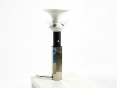 Large, unusual decagonal metal chrome table lamp from the 1960s