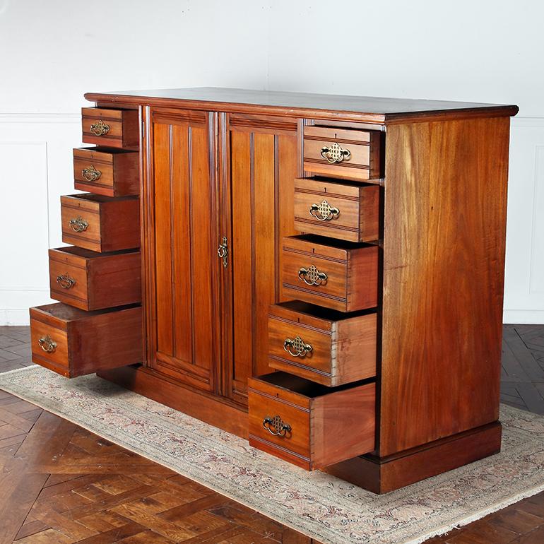 19th Century Large, Unusual Scottish 10-Drawer Linen Press For Sale