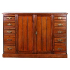 Large, Unusual Scottish 10-Drawer Linen Press